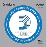 Daddario Pl010 Elektro Ve Akustik Tek Tel, E-(Mi), High Carbon St