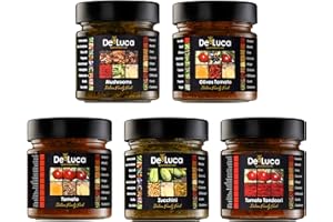 De Luca Spicial Sauces De Luca Family Food – 5 sauces Made in Italy, épicées et prêtes à l'emploi pour vous. Tomato 220gr, Tomato Tandoori 220gr, Olives Tomato 220gr, Zucchini 210gr, Mushrooms 210gr.