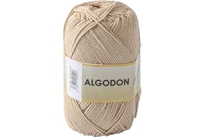 ETREXONLINE Hilo de Algodón Ovillo de Algodón 100% Perfecto para Tejer o para Ganchillo - Color Beige Claro 100gr 220metros