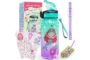Adeokay Bouteille d'eau Arts et kits d'artisanat pour Enfants Filles Âge 3-10 Ans pour Cadeau anniversaire Noël DIY Gourde Isotherme Bouteille Kit de Loisir Créatif Enfant Cadeau Fille 3 4 5 Ans