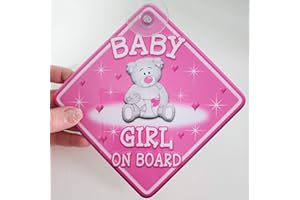 JUST THE OCCASION Teddy Cloud Baby Girl Non Personalised Novelty car Sign