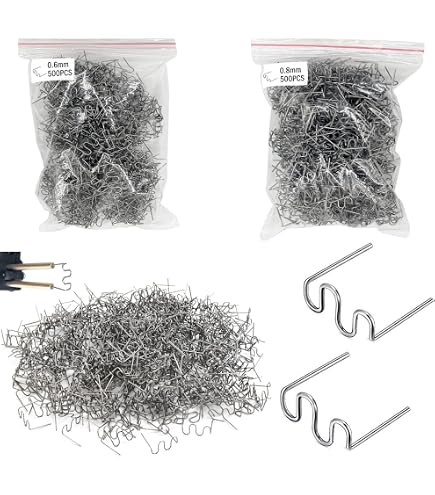 1000 Agrafes à Souder En Acier Pour Réparation Plastique Auto - 0.6mm Et 0.8mm - Pour Pare-chocs Et Carrosserie - 10