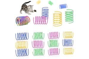 GLOBALDREAM ASFINS Katzenfeder, 36 Stück Cat Spring Spielzeug Bunte Spirale Katzen Spielzeug Kunststoff Spiralfedern für Katze Kätzchen Haustiere Neuheit Geschenk