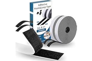 KENPOJO Extra Forte Scratch Autocollant Double Face 50 mm x 5 m, Multifonctionnel Bande Scratch Adhésive, Noir Scratch Double Face pour Intérieur et Extérieur, Scratch a Coudre pour Ménage