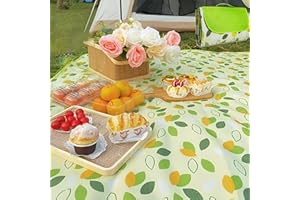 JOOVCC Picknickdecke 200 x 200 cm, Wasserdicht, Faltbar Mit Griff, für Reisen, Camping, Park, Strand, Wandern – Grünes Blattmuster