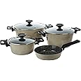 Neoflam XR07.WM Reverse Cookware Set, 7 Pieces, Warm Marble