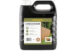 Postsaver Creostain Creocote Oil-Based Wood Treatment | Creosote Substitute | Wood Stain and Preserver | Ideal for Fence Treatment | Low Odour | 4 litres (Light Brown)