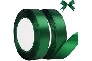 AWCIGG® Cinta de Satén Verde 20mm x 44m, de Regalo, Raso, Navidad, Decorativa para Envolver Regalos, Boda, Lazo, Bautizos y Manualidades (22m/roll)