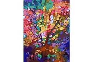 AIRDEA Colorido áRbol De La Vida Pintar por Numeros Adultos, DIY Pintura por Números, DIY Cuadro al óleo por números Kit de Pintura Digital para Adultos de Lienzo decoración para el hogar 30X40CM