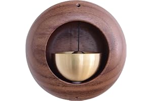 ‎BELTECH Glocke mit Handgefertigter Holzdekoration, Willkommenstürklingel, Kühlschrankmagnet, Türklingel, Büroschmuck, Ladenbesitzerglocke, Hängende Dekoration für den Eingang (Runden)