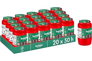 Bolsius gravljus – röd – 20 st. - Längd brinntid 3 dagar – sorgljus och minnesmärke ljus – ren bränning – utan palmolja