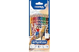 LYRA Groove Slim - Etui 12 crayons de couleur + 1 taille-crayon