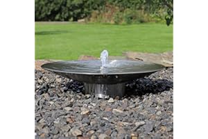 CLGarden Edelstahl Springbrunnen Wasserschale EWS60 Garten Brunnen Set 60cm mit LED Beleuchtung