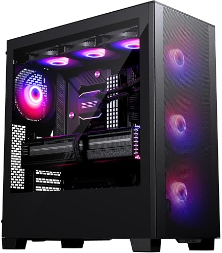 PC Gaming Amd Custodia PC Gaming Mid Tower Nera Con 4 Ventole Già Montate | Case ATX Per Gamer Laptop Framework PC Gaming Amd Custodia PC Gaming Mid Tower Nera Con 4 Ventole Già Montate | Case ATX Per Gamer Laptop Framework
