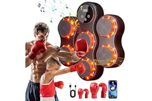 OAMGER Music Boxing Machine,Box Maschine Mit Musik,9 Geschwindigkeitsmodi und Zählmodus,Musik Boxmaschine, Smart Music Boxing Machine mit Erwachsene und Kinder Boxhandschuhen, Für Exercise/Stress Release