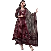 ANNI Designer Women's Pure Cotton Anarkali Kurta Set for Women with Dupatta & Plazzo – Hand Block Print Suit Set | Stylish Dr
