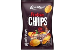 ‎IRONMAXX IronMaxx High Protein Chips – Barbecue 60g | Low Carb, Glutenfrei & Zuckerarm | Knuspriger Eiweiß-Snack