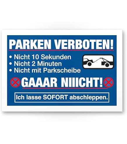 Parken Verboten Schild – 30x20 Cm, Hartschaum, Für Garage & Einfahrt