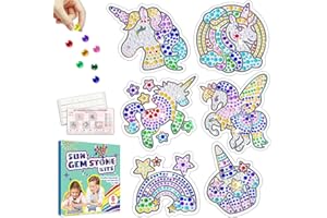 KAIETEUR Kit d'artisanat de fenêtre en diamant 3D pour filles et enfants de 6, 7, 8, 9, 10, 11, 12 ans, fournitures de peinture aux pierres précieuses pour garçons à partir de 6 ans et plus, autocollants en