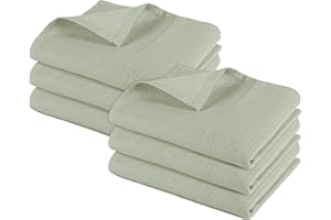 Pagnanno. – Hotel Quality Kitchen Tea Towels & Waffle Weave – Professional Grade Cotton 45 x 70 cm | Super Absorbent and Fast Drying dish, Kitchen and Bar Towels (Pack of 6 (45x70cm), Sage Green)