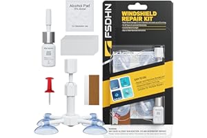 fsdhn Windscreen Repair Kit, Car Windscreen Crack Repair Kit for Fix Auto Windscreen Glass Cracks/Scratch/Chips/Nicks/Half-Moon/Star-Shaped/Bulls-Eye