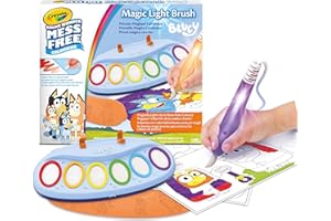 Crayola - Color Wonder Magic Light Brush Bluey, zestaw do malowania niebrudzący, kreatywne zajęcia i prezent dla dzieci od lat 3, 75-7195