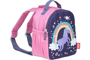 Thermos Isolierte Lunchtasche für Kinder, Einhörner rosa & lila, 4L, Kinderrucksack mit verstellbaren Gurten & Seitenfächern, ideal für Kindergarten und Kita, frei von BPA und PVC