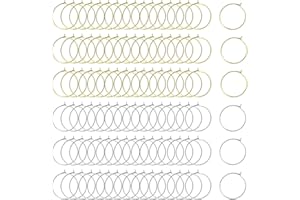 VICDUEKG 200 Stück Weinglas Charms Ringe 25mm Glas Identifikations Getränke Markierungen Legierung Weinglas Anhänger Charms für Getränke Weinglas Cocktail Champagner Glasflasche Dekoration (Gold 02)