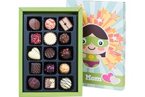 CHOCOLISSIMO - Regalo per la Festa Della Mamma - Dolci per la Festa Della Mamma - 15 Raffinati Cioccolatini in Scatola - Idee Regalo per Natale e Compleanno - Super Mom Deluxe