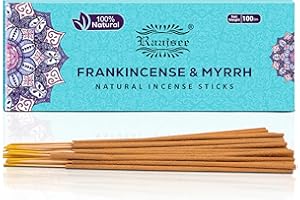 Raajsee Räucherstäbchen 100-G-Packung Incense Sticks, Frankincense & Myrrh Räucherstäbchen Weihrauch,Spirituelle Geschenke Holy Smokes Raucherstächen Chakra Rauchstäbe Set