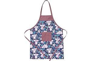 HOUSE ART LIFE Kinderschürze mit Tasche für Junge Mädche 5-10 Jahre zum Malen Kochen Backen Schürze für Kinder Baumwolle Bunt | Viele Farben