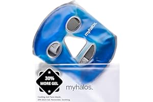 MyHalos Maschera Occhi e Viso Ghiacciata - Maschera Occhi Gel Freddo Contro il Gonfiore - Maschera Caldo Freddo Per Alleviare Lo Stress, Emicrania e Dolore - Mascherina Occhi e Viso Terapeutica