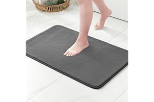 MIULEE 1 P antypoślizgowa mata łazienkowa z pianki hydrofilowej z pamięcią superdrobnego włókna wygodna, mata łazienkowa, wanna kuchenna, 40 x 60 cm, ciemnoszara