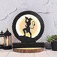 LASER ART Ethereal Hanuman LED Backlit Table Lamp - 8.25" Illuminated MDF Wooden & Acrylic Light With Power Adapter For Worship & Home Decor