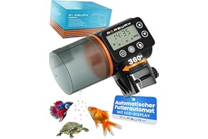 Measury Futterautomat Aquarium, Automatische Fischfütterung bis zu 4 Mal am Tag - Futterspender Fische, Fischfutterautomat