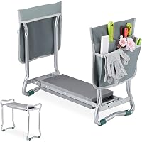 Agenouilloir De Jardin Pliable Et Rembourré Relaxdays - Support 150 Kg, Poches Latérales, Convertible En Tabouret - Noir/Vert