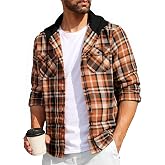 SwissWell Plaid Shirt Men Flannel Shirt Men Long Sleeve Lumberjack Hoodies Outdoor Casual Hooded Shirt M-3XL