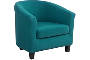 SearchI 2 Piezas Fundas de Sillón Chesterfield,Jacquard Cubierta Protectora para Sillón Chester 1 Plaza Sofá 1 Plaza Butaca de Salón,Fácil de Instalar y de Limpiar,Fundas de Butacas Verde Esmeralda