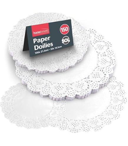 Centrini Di Carta In Pizzo Bianco USA E GETTA - Per Matrimoni, Compleanni, Torte, 100 Pezzi 25x35 Cm
