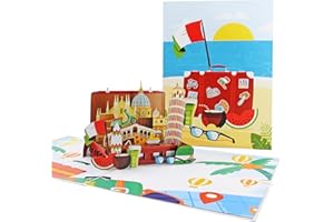 Favour Pop Up® - Nowa – oryginalna karta 3D dla podróżujących po Włochach, dla miłośników Włoch, miłośników Włoch, również na prezent pieniężny lub bon podarunkowy. XP838