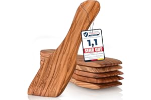 ‎GOLDENBERG GOLDENBERG® Olivenholz Raclette Schaber - 6er Set Raclette Spachtel aus feinstem italienischen Olivenholz - Raclette-Zubehör 100% Klimaneutral - idealer Schaber für Raclette -6 Raclette Schieber