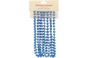 Christmas Concepts® Chaîne de Perles de Noël de 9 Pieds - Guirlandes de Perles de Noël - Décorations de Noël (Bleu Royal)