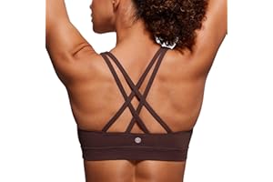 CRZ YOGA Damskie Biustonosze Sportowe Na Ramiączkach - Usztywniany Bezprzewodowy Biustonosz Do Jogi Criss Cross Back Workout