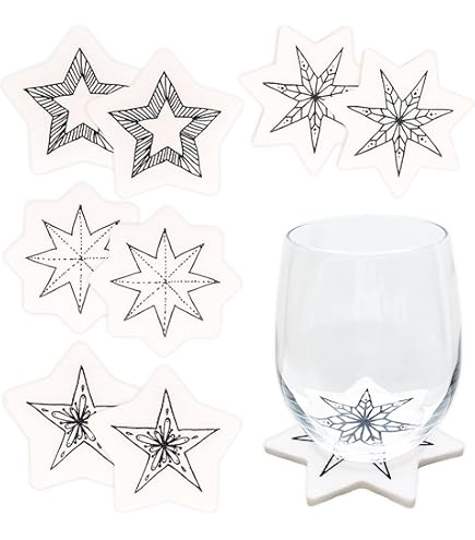 16 Sous-Verre De Flocon De Nege De Noël, Taps De Tasse De Concepton