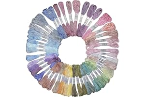 IBOPUXIU Stickgarn Set 50 Farben, je 8 Meter Pastellfarben – Ideal für Kreuzstich, Sticken, Flechten, Freundschaftsarmbänder und Armbandknüpfen – Hochwertiges Embroidery Thread