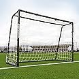 QUICKPLAY GS Football Goals - Super Durable Galvanized Steel Football Goal [5 Sizes] Regulation Sizes, Deep Net, Moveable & Weather Resistant [Single Goal]