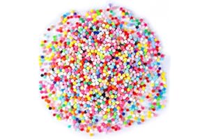 KUDLE 2000 Stück Pompons zum Basteln 10mm, Mini Pompons Bunt Pompons Bälle für Dekorieren Verzieren Nähen Handwerk Herstellung DIY Handwerk Farbenfrohe Bastelarbeiten Kindergarten Basteln Kinder Erwachsene