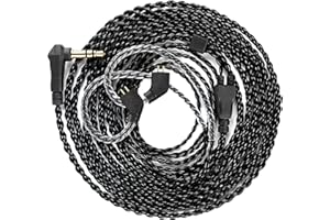 YINYOO KBEAR Kabel IEM KS1, długość 2 m, CCZ C01 4N OFC, ulepszone zamienne kable douszne do CCZ Melody, DC01 PRO, MC02, DC02, DC03, NC01, KS2, Storm, 2 m, piny TFZ bez mikrofonu, czarny