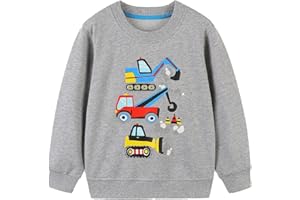 Koonde Boys Dinosaur Jumper Cotton Top Truck Sweatshirt Long Sleeve Tee for Kids Toddler Clothes 1.5-7 years