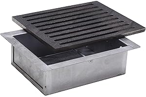 Fonderia Bongiovanni | Griglia in Ghisa | Griglia per Camino | Stufa Pellet | Barbecue Fondello per Cenere | 24x19 cm | con Cassetto Raccolta Cenere | Accessori Camino